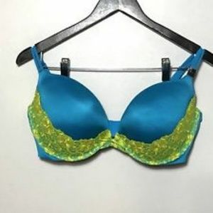 VS 36D very sexy blue bra with green lace
